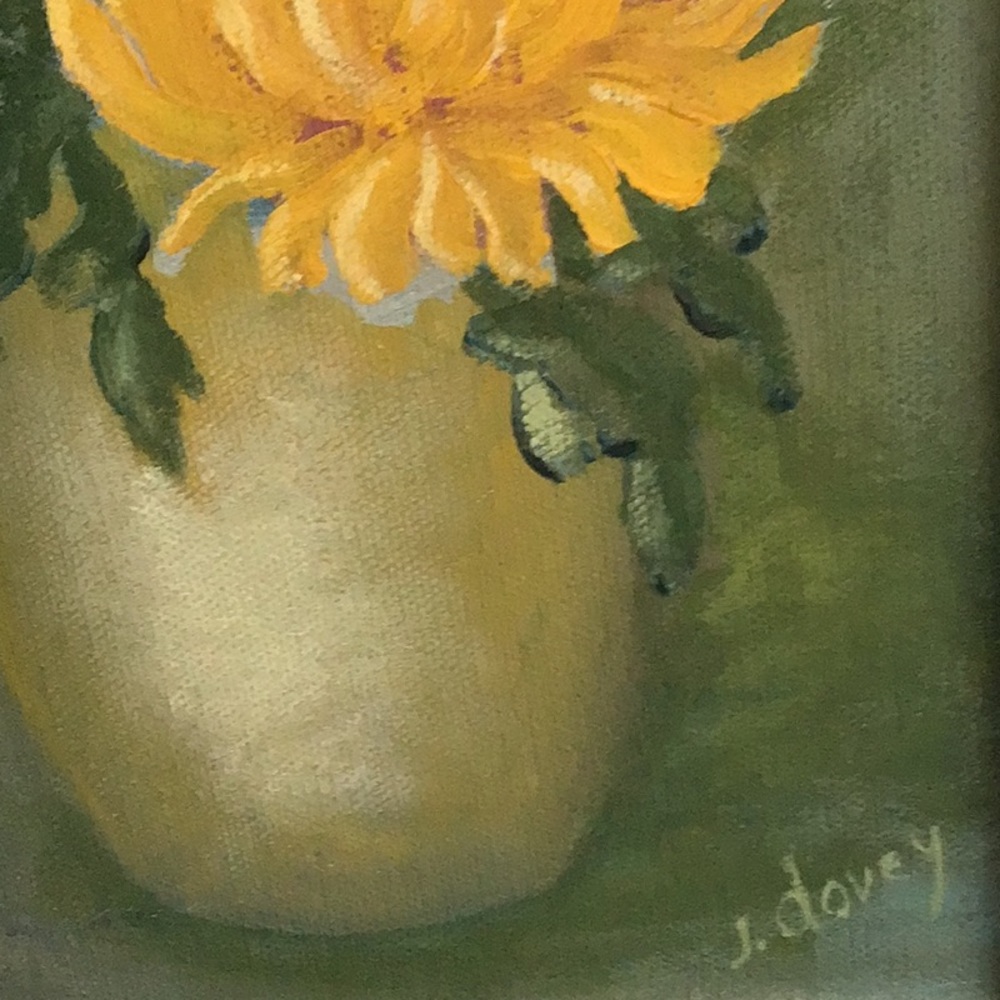 Vintage floral framed singed oil painting. - Picture 3 of 11